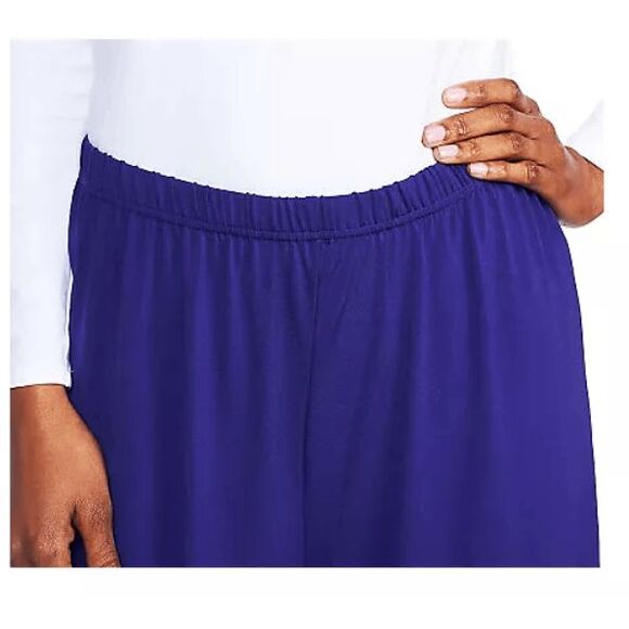 Bob Mackie Womens 3X Wide Leg Reg Length Knit Pants Trousers Red Stretch NWT - Picture 4 of 6